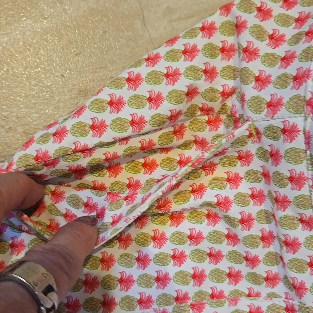 Fairway & Greene Pink/Green Pineapple Leisure/Active/Golf Skort - Picture 6 of 10